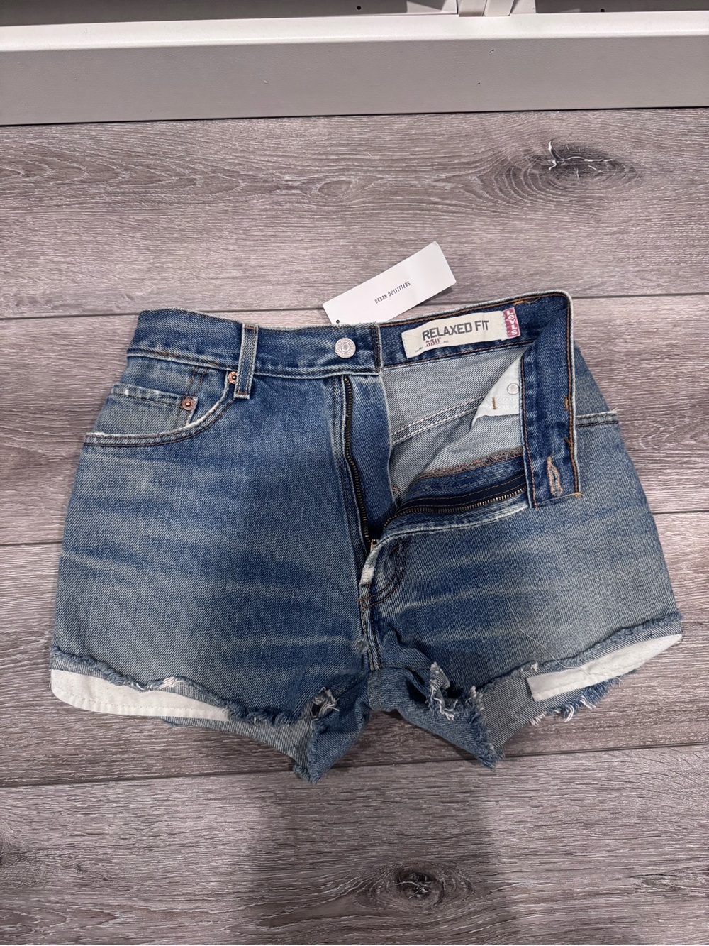 Levi's Relaxed Fit Medium Blue Denim Jean Shorts NWT